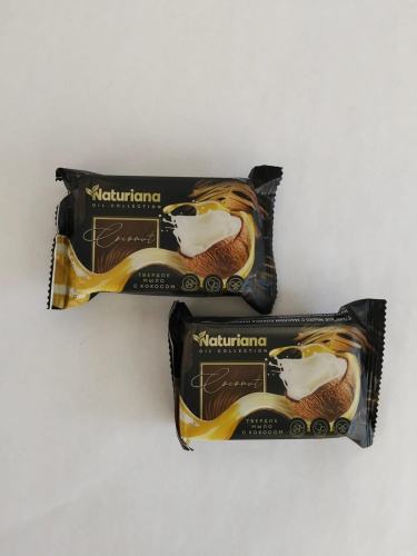 Мыло туалетное NATURIANA с кокосовым маслом 100 гр  марки Ординарное МКТУ5024 1/80